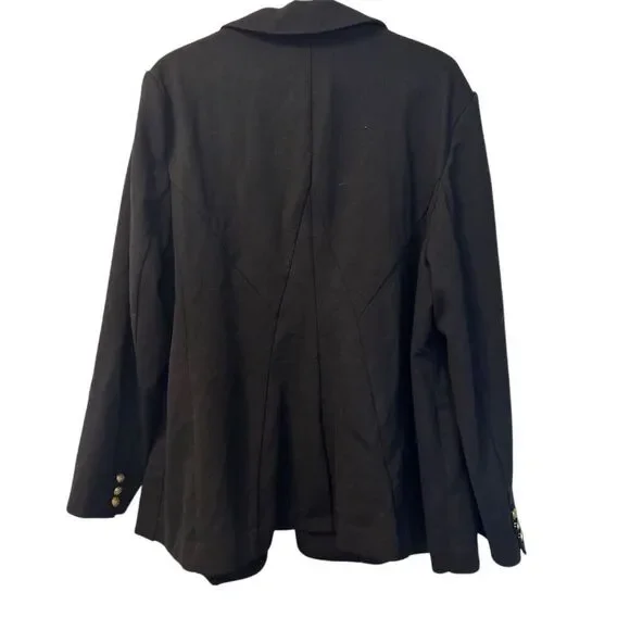 Lane Bryant Women's Blazer Jacket Size 22 Black Double-Breasted look nautical - Picture 2 of 9